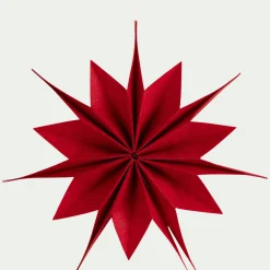 Etoile à suspendre en feutrine D40cm - rouge