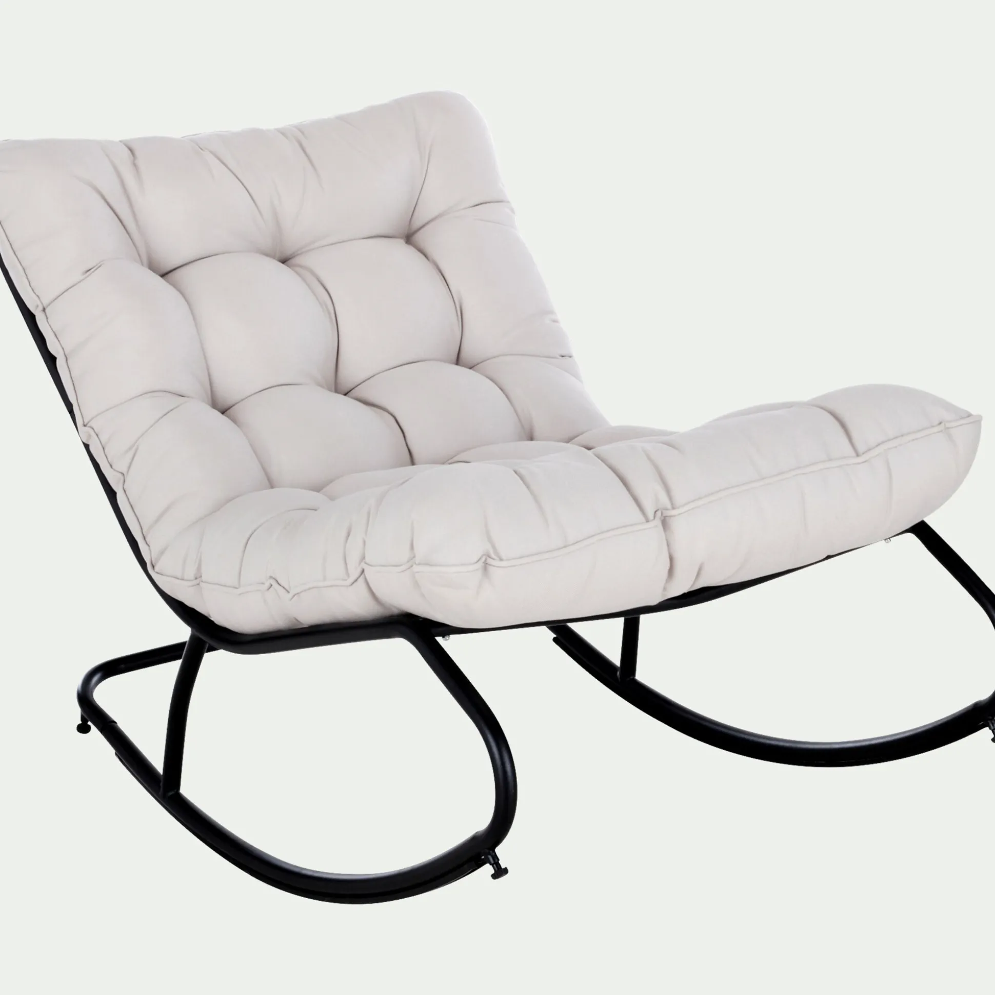 Fauteuil à bascule de jardin en acier - beige roucas