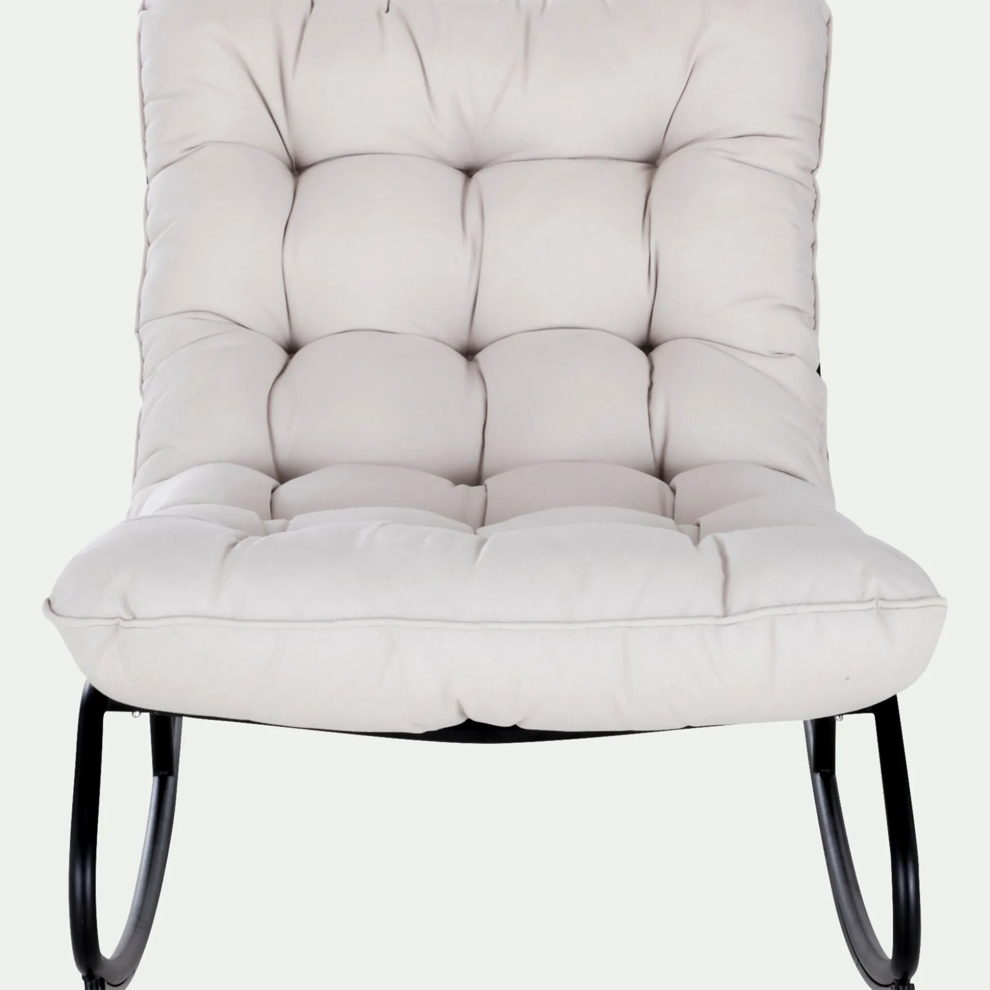 Fauteuil à bascule de jardin en acier - beige roucas