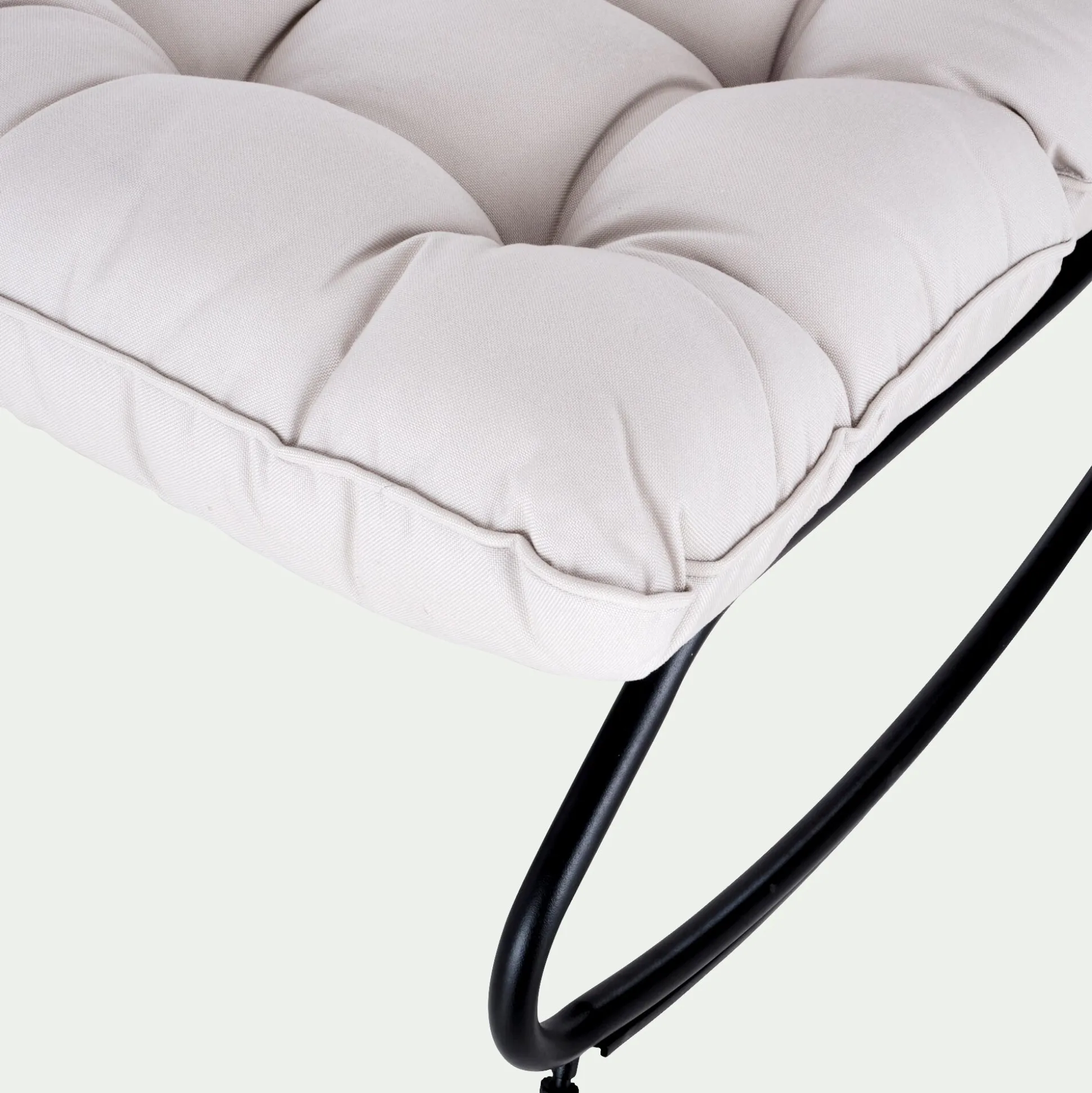 Fauteuil à bascule de jardin en acier - beige roucas