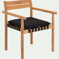 Fauteuil de jardin à sangles en teck - bois clair