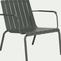 Fauteuil de jardin aluminium avec accoudoirs vert cèdre