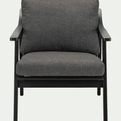 Fauteuil de jardin en bois d'eucalyptus - noir