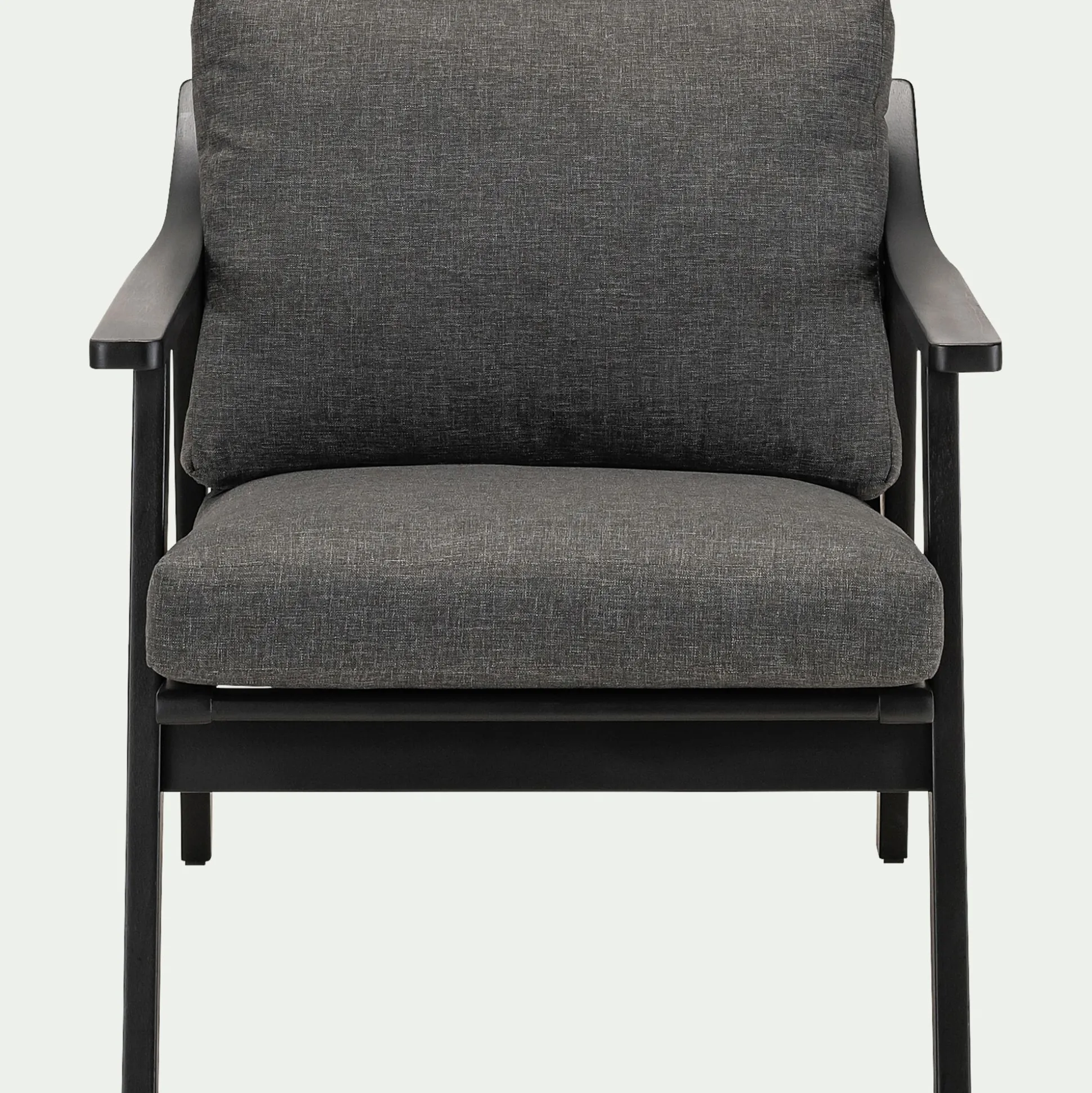Fauteuil de jardin en bois d'eucalyptus - noir