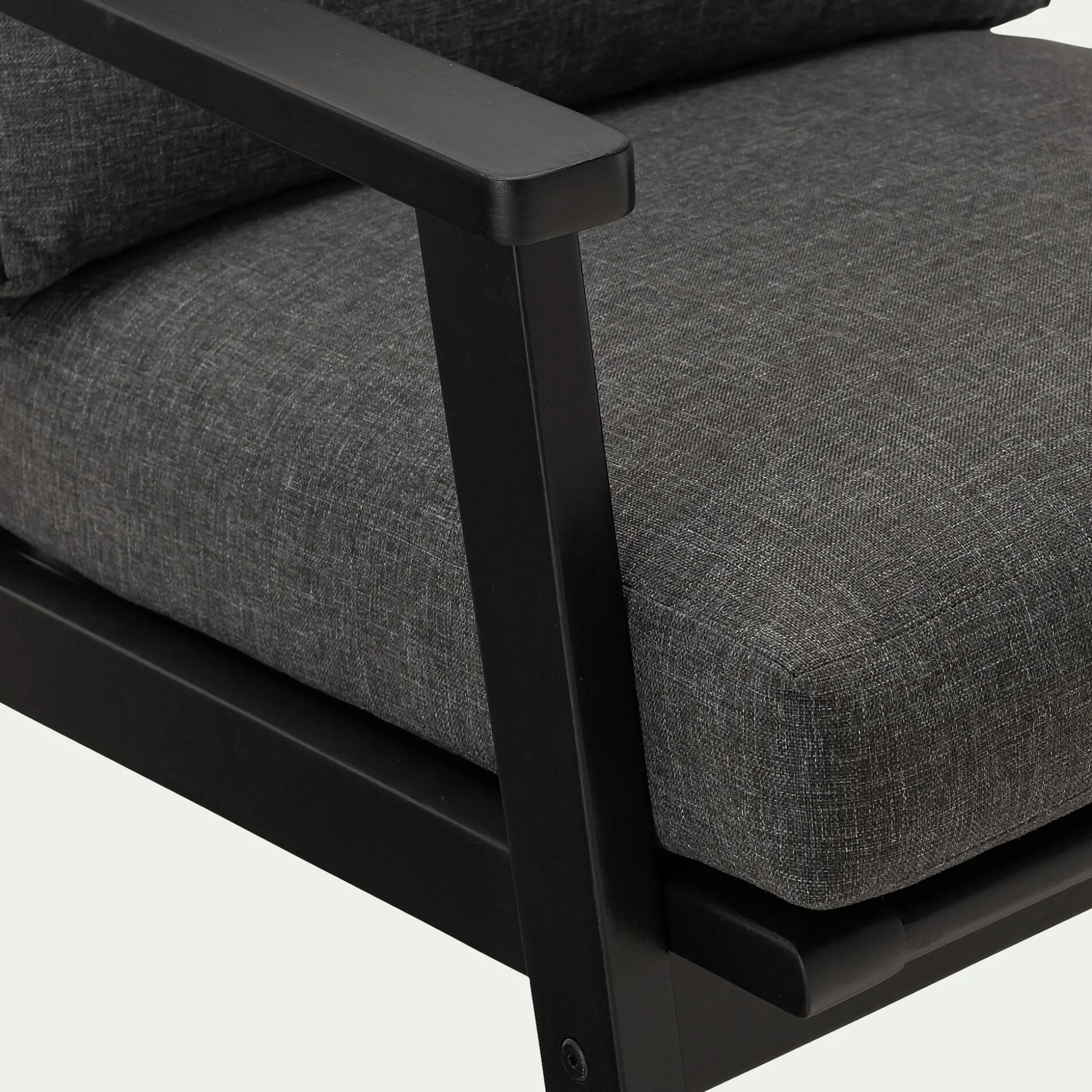 Fauteuil de jardin en bois d'eucalyptus - noir