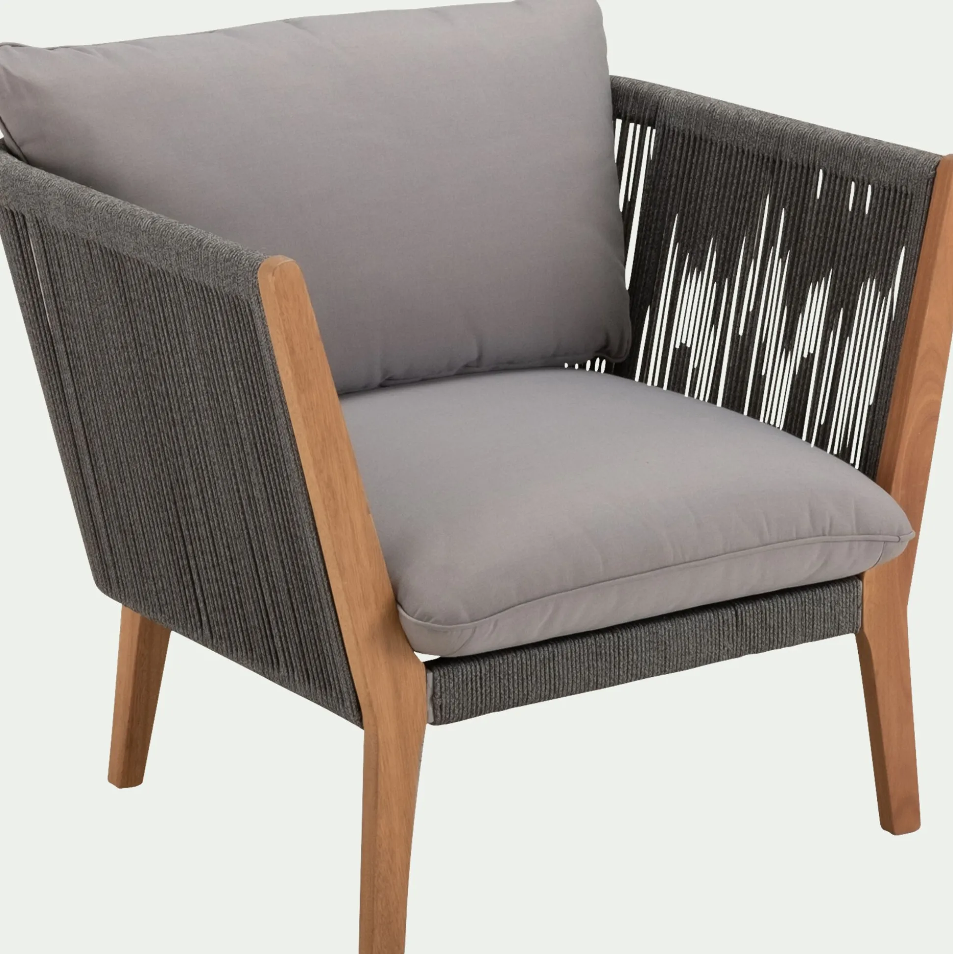 Fauteuil de jardin en cordes - gris vésuve