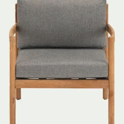Fauteuil de jardin en teck recyclé - gris