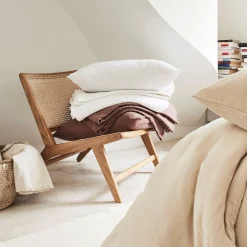 Fauteuil en chêne et rotin - bois clair