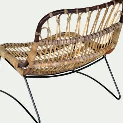 Fauteuil en rotin et métal