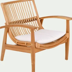 Fauteuil en teck et rotin - naturel
