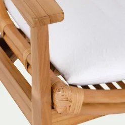 Fauteuil en teck et rotin - naturel