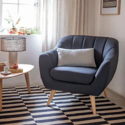 Fauteuil en tissu - gris anthracite