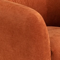 Fauteuil en tissu avec pieds en acier - brun rustrel