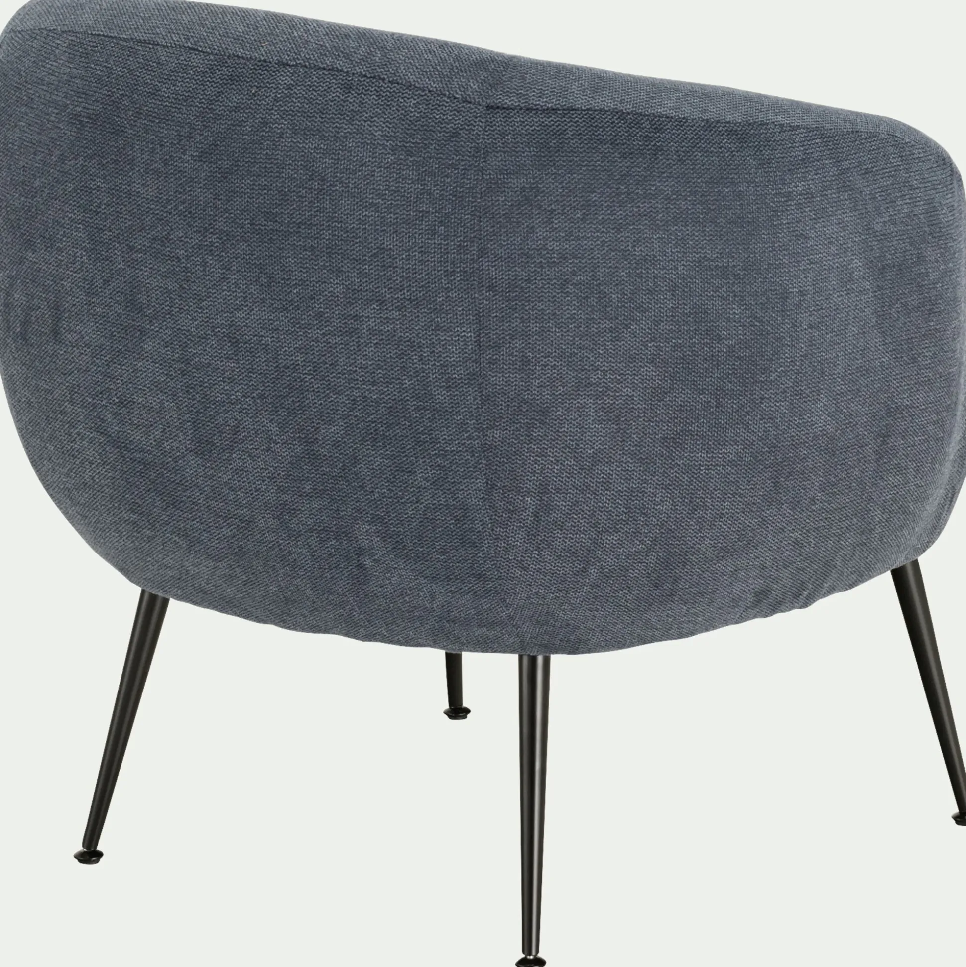 Fauteuil en tissu avec piétement en acier - bleu céou