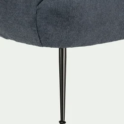 Fauteuil en tissu avec piétement en acier - bleu céou