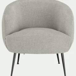 Fauteuil en tissu avec piétement en acier - gris borie