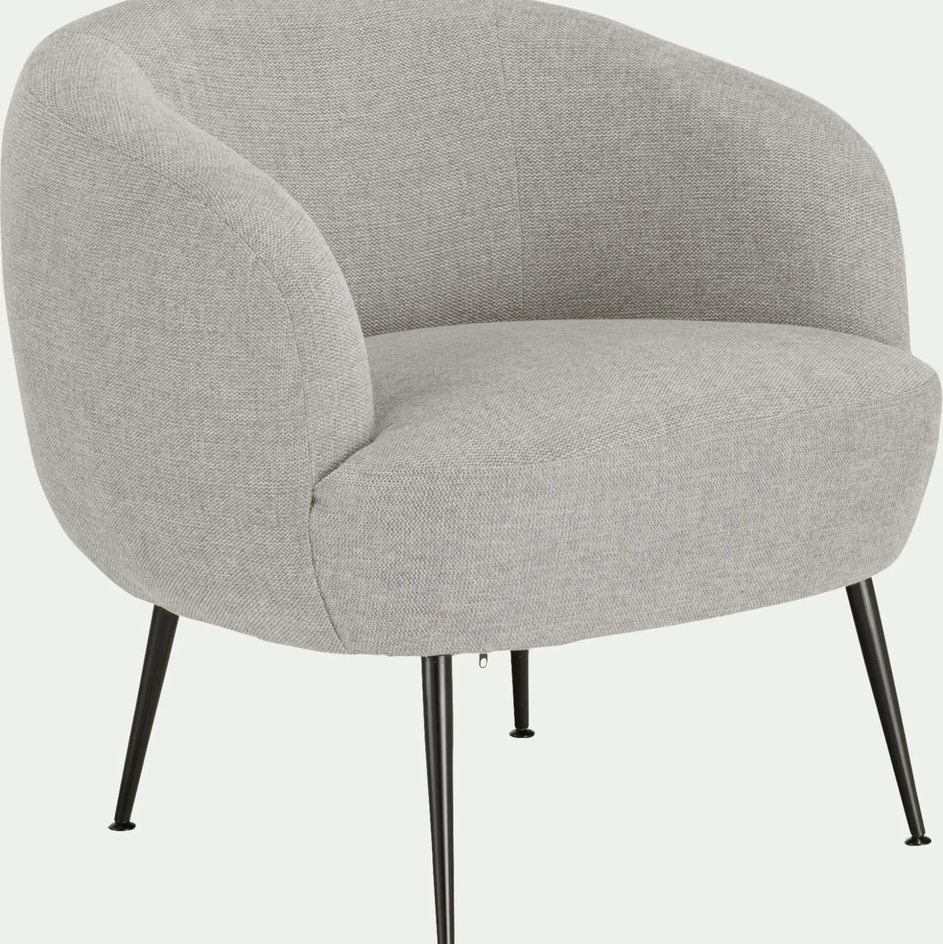 Fauteuil en tissu avec piétement en acier - gris borie