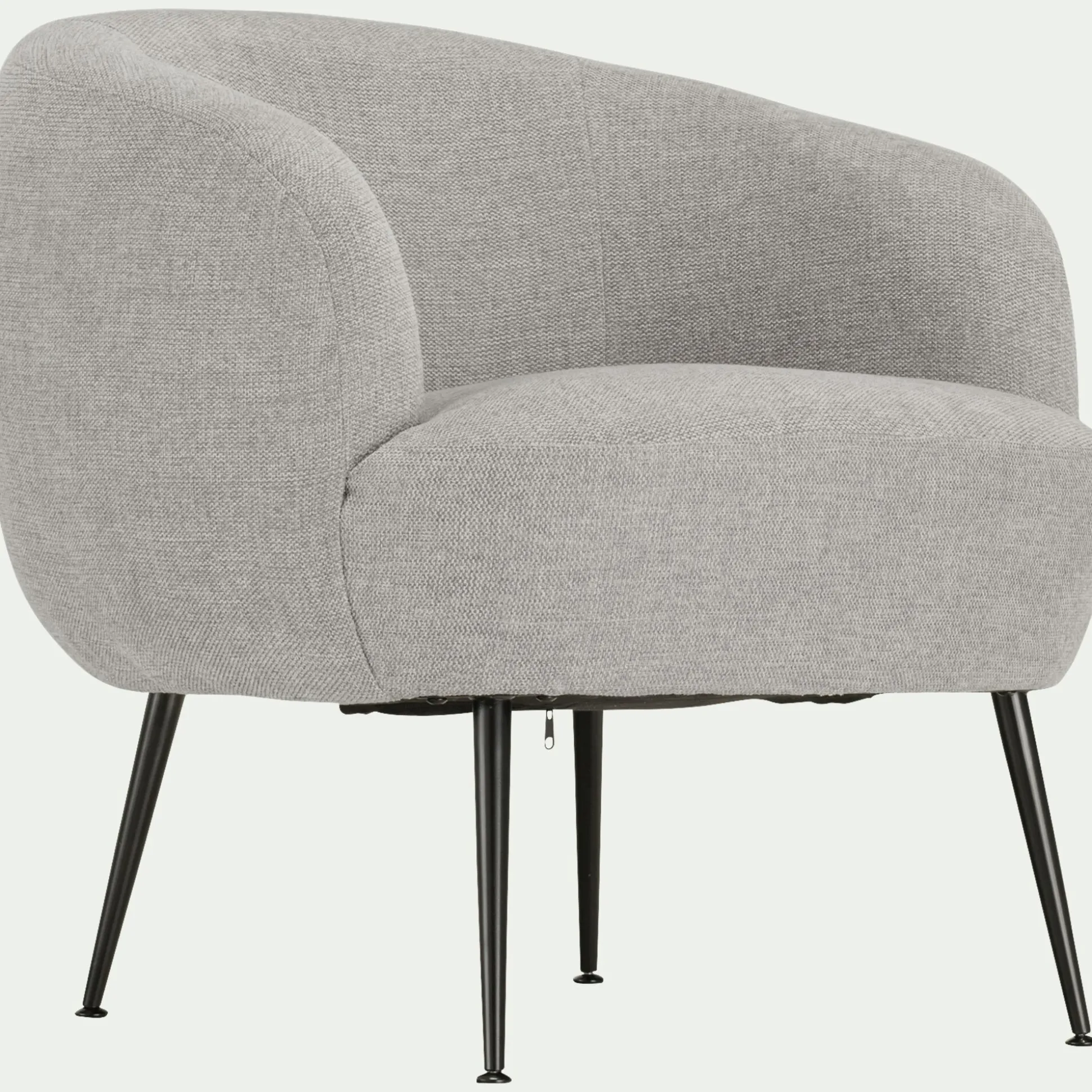 Fauteuil en tissu avec piétement en acier - gris borie