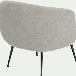 Fauteuil en tissu avec piétement en acier - gris borie