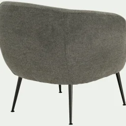 Fauteuil en tissu avec piétement en acier - gris vésuve