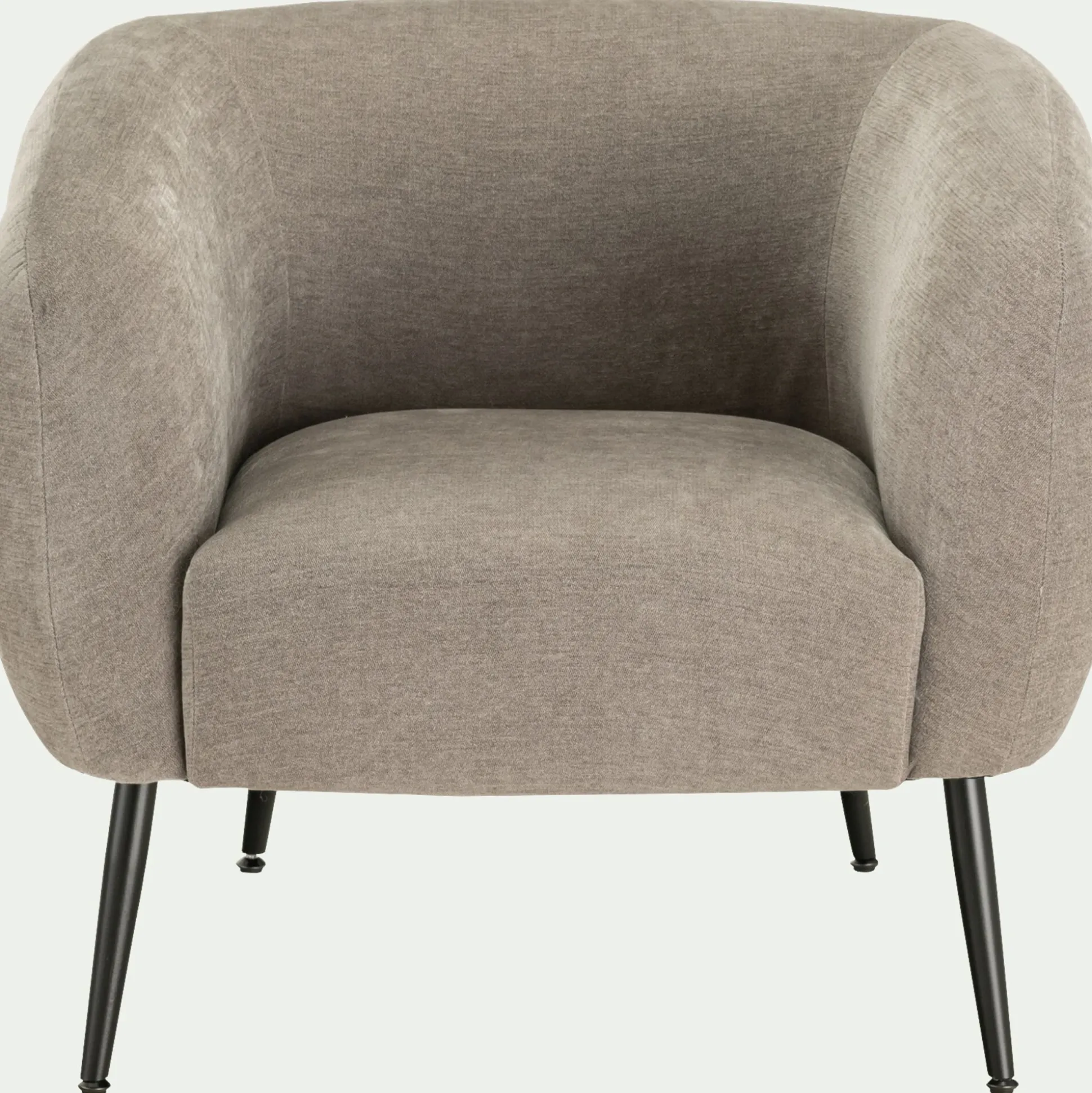 Fauteuil en tissu avec pieds en acier - gris restanque