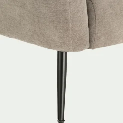 Fauteuil en tissu avec pieds en acier - gris restanque