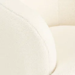 Fauteuil en tissu avec piétement en acier - blanc capelan