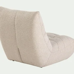 Fauteuil en tissu bouclette - blanc écru