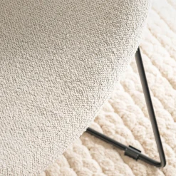 Fauteuil en tissu bouclettes - beige