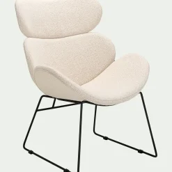 Fauteuil en tissu bouclettes - beige