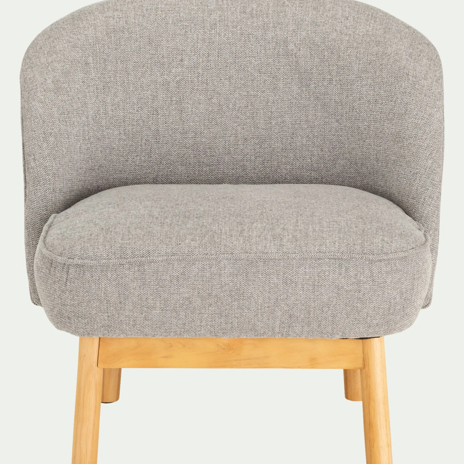 Fauteuil en tissu chiné et piétement en hévéa - gris borie