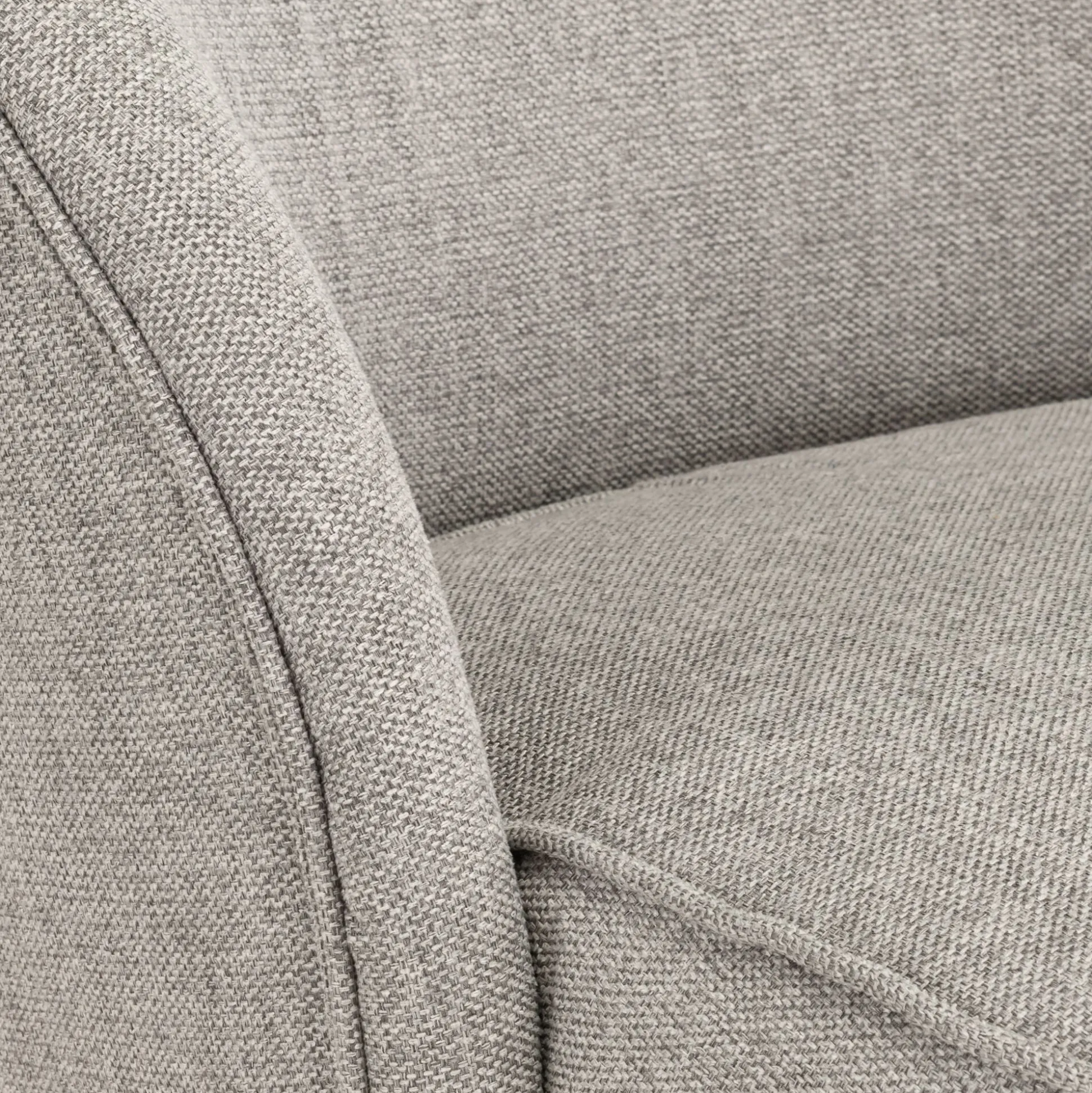 Fauteuil en tissu chiné et piétement en hévéa - gris borie