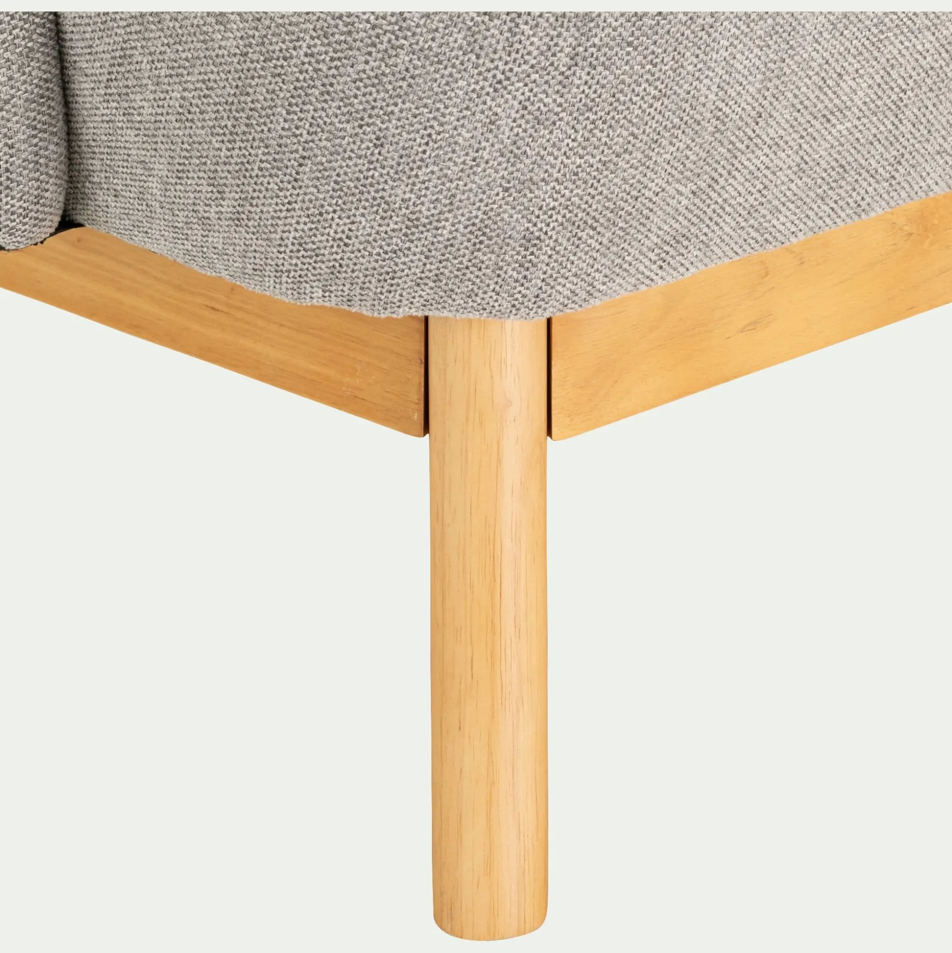 Fauteuil en tissu chiné et piétement en hévéa - gris borie