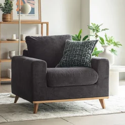 Fauteuil en tissu cosmo - gris anthracite