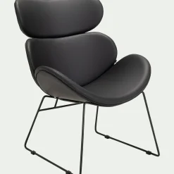 Fauteuil en tissu enduit - noir