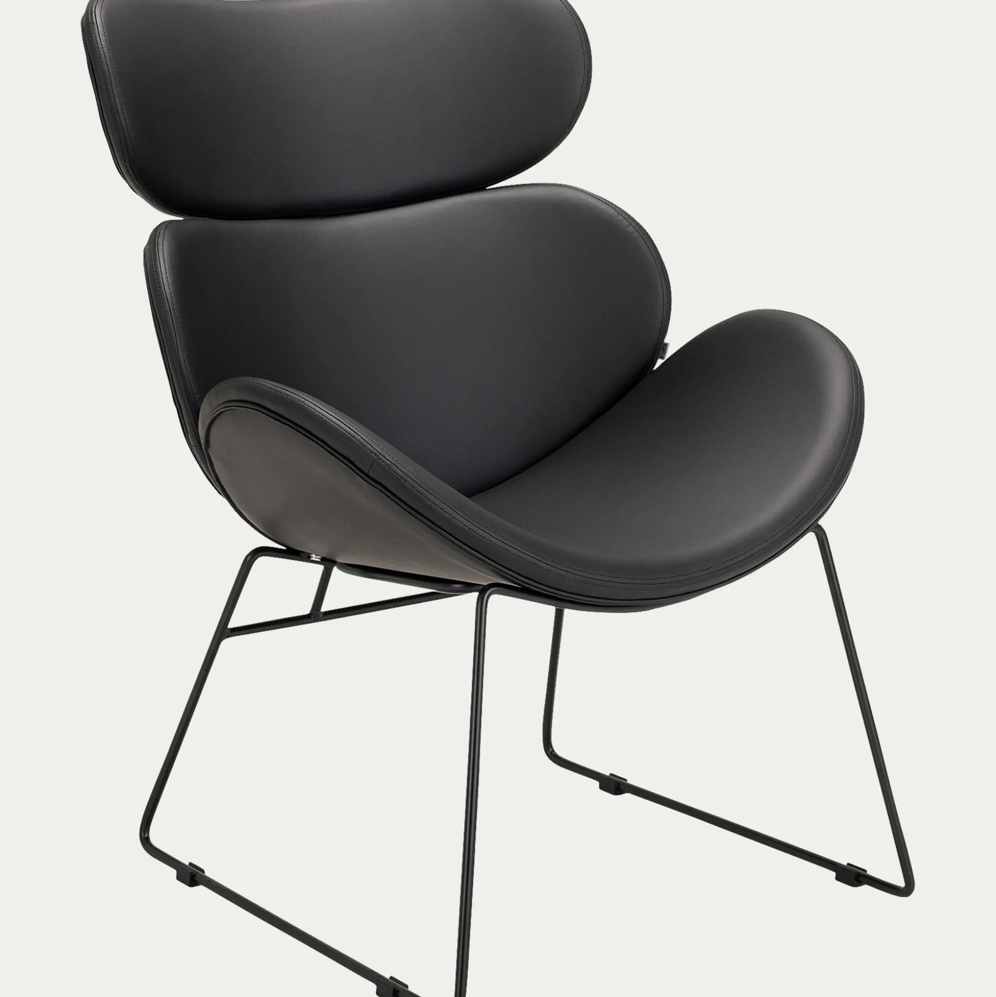 Fauteuil en tissu enduit - noir