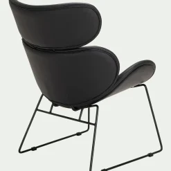 Fauteuil en tissu enduit - noir