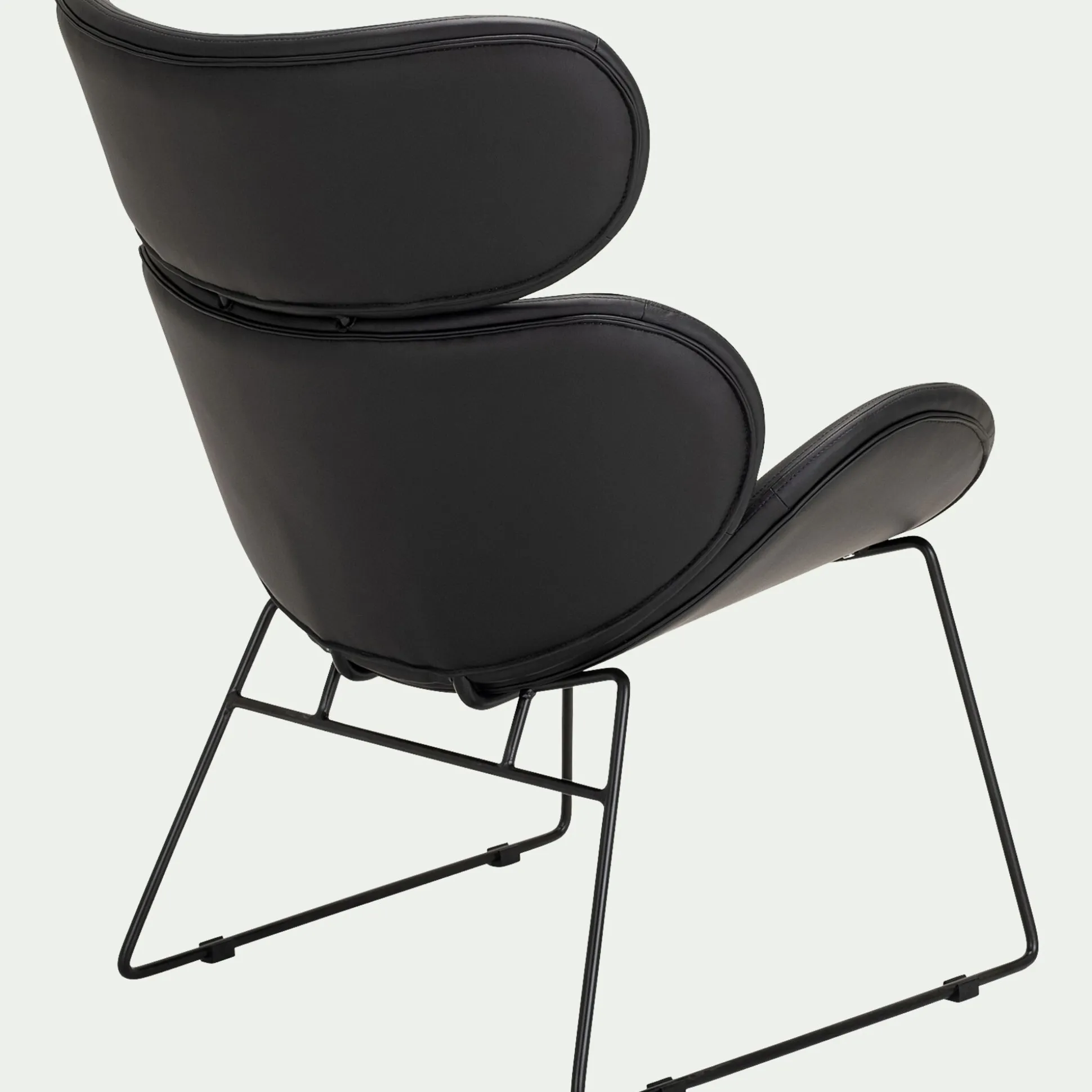 Fauteuil en tissu enduit - noir
