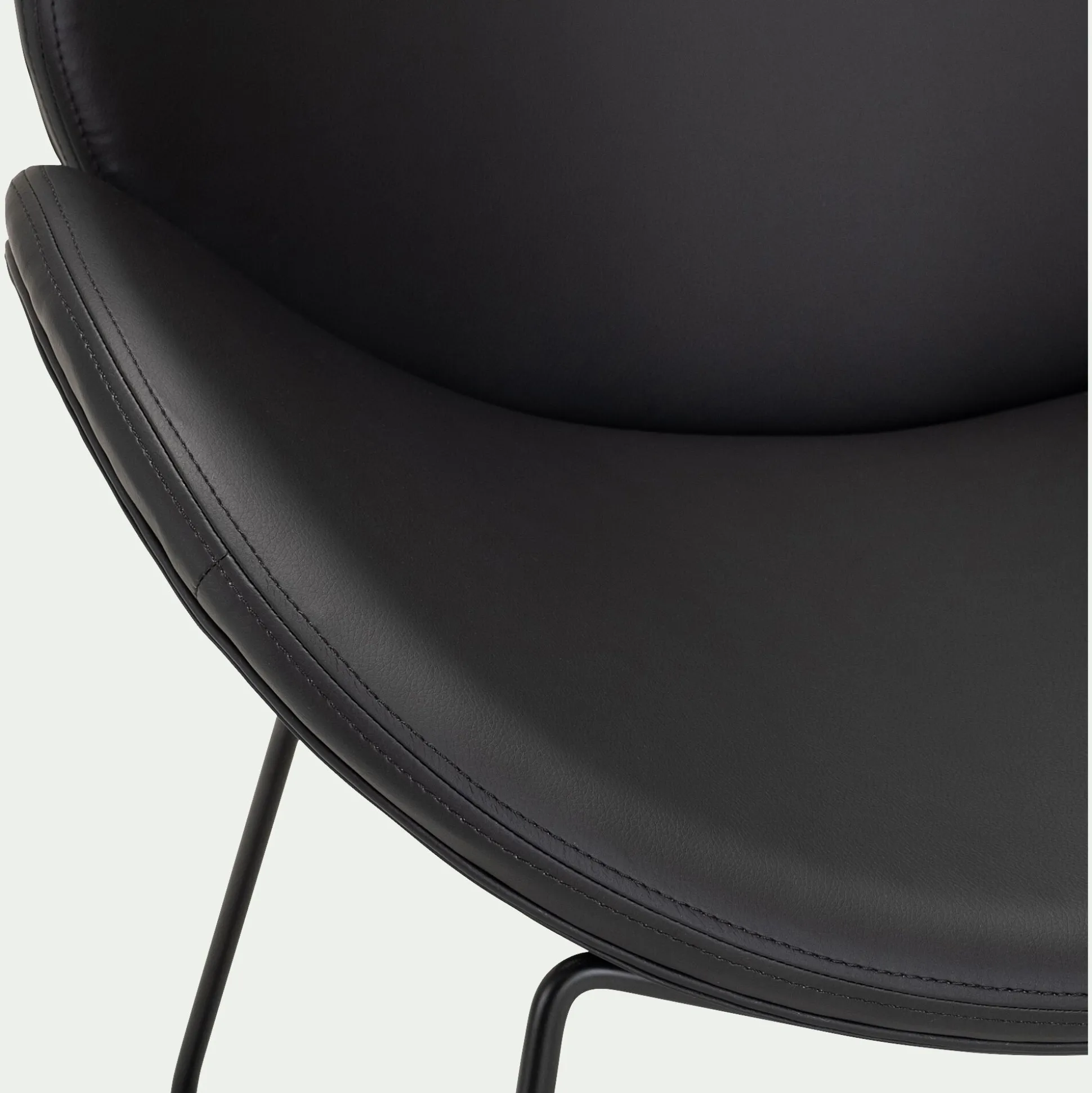 Fauteuil en tissu enduit - noir