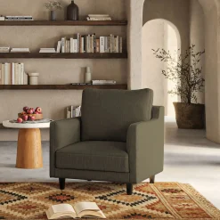 Fauteuil en tissu mixte - vert cèdre