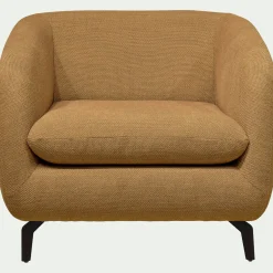 Fauteuil en tissu tramé - bronze