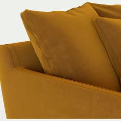 Fauteuil en tissu velvet - jaune argan
