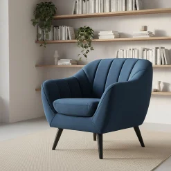Fauteuil en velours - bleu myrte