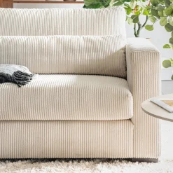 Fauteuil en velours côtelé Azores - beige