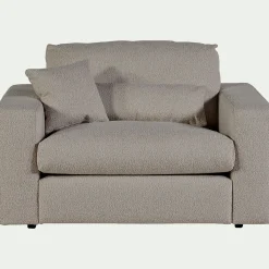 Fauteuil fixe en tissu bouclette - gris clair