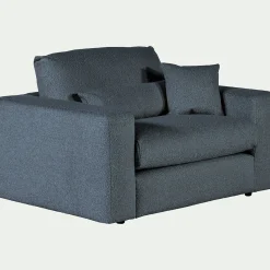 Fauteuil fixe en tissu bouclette - bleu