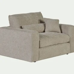Fauteuil fixe en tissu chenille - beige roucas