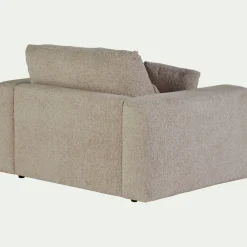 Fauteuil fixe en tissu chenille - beige roucas