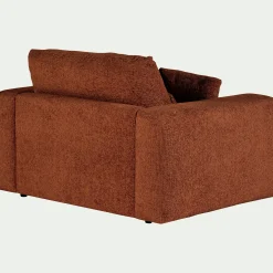 Fauteuil fixe en tissu chenille - brun rustrel