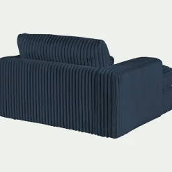 Fauteuil fixe en tissu côtelé - bleu calabrun